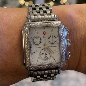 Michele Deco Diamond Ladies Stainless Steel Watch MW06A1 Pre-Owned